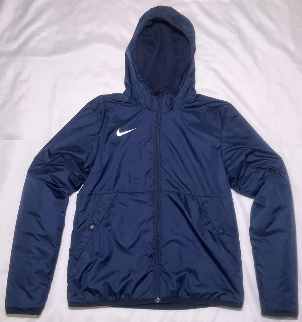 Nike Repel Park 20 Jacket Women Fleece Lined Sideline Navy Blue Windbreaker Sz S